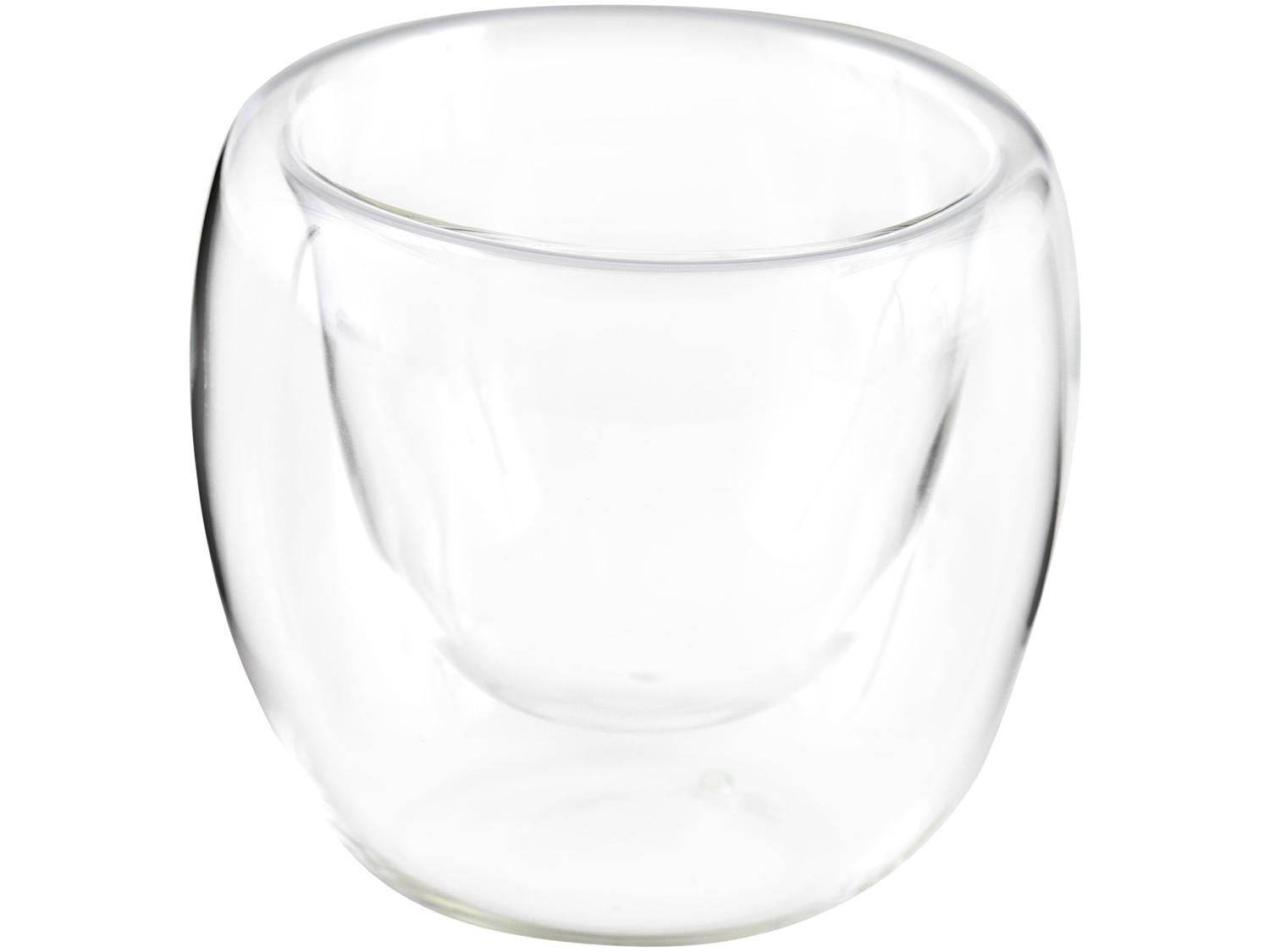 Jogo de Copos de Vidro de Café 80ml 4 Peças Nell Parede Dupla