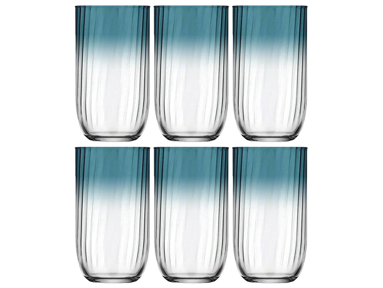 Jogo de Copos de Vidro Fiore Transparente 400ml 6 Peças Nadir Fiore