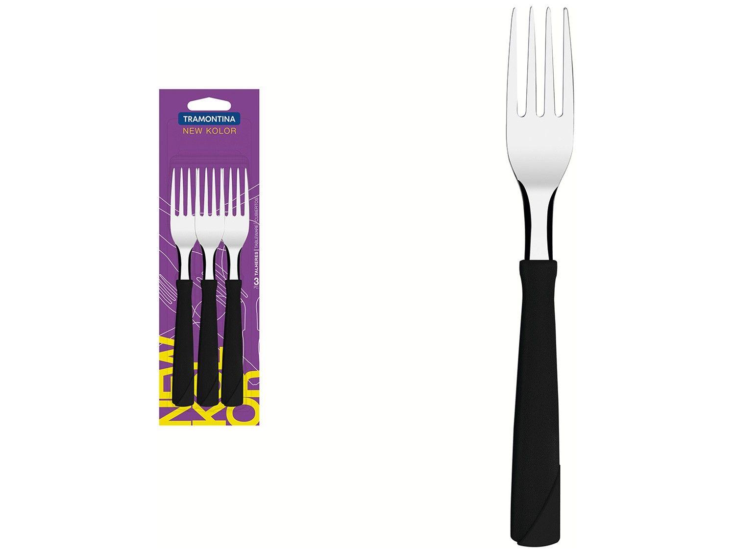 Jogo de Garfos de Mesa Tramontina Inox New Kolor 3 Peças