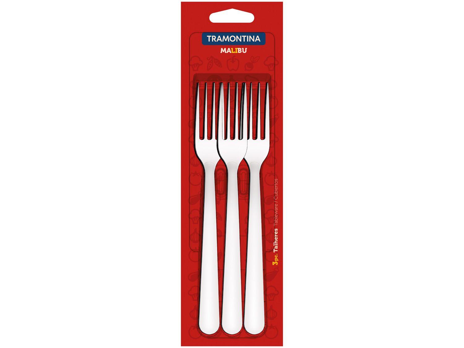 Jogo de Garfos Tramontina Inox Malibu 3 Peças
