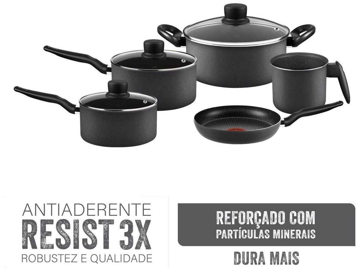Jogo de Panelas Rochedo Antiaderente de Alumínio Grafite 5 Peças Robusta