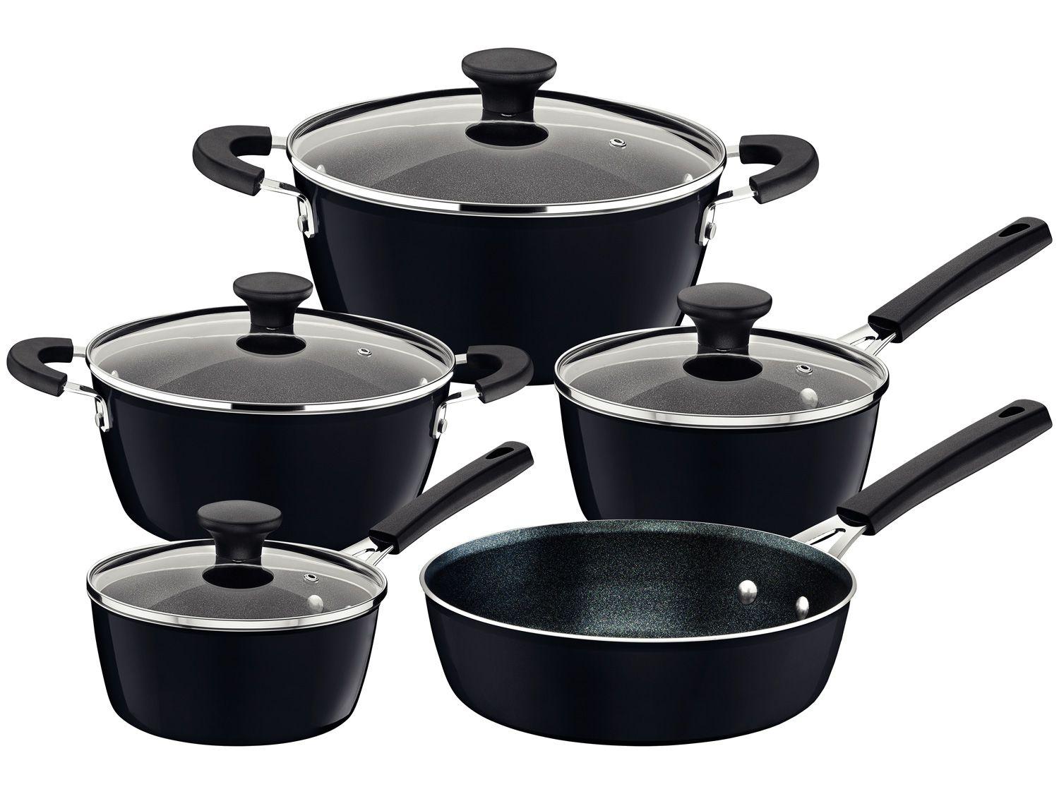 Jogo de Panelas Tramontina Antiaderente de Alumínio Cinza 5 peças Glenz