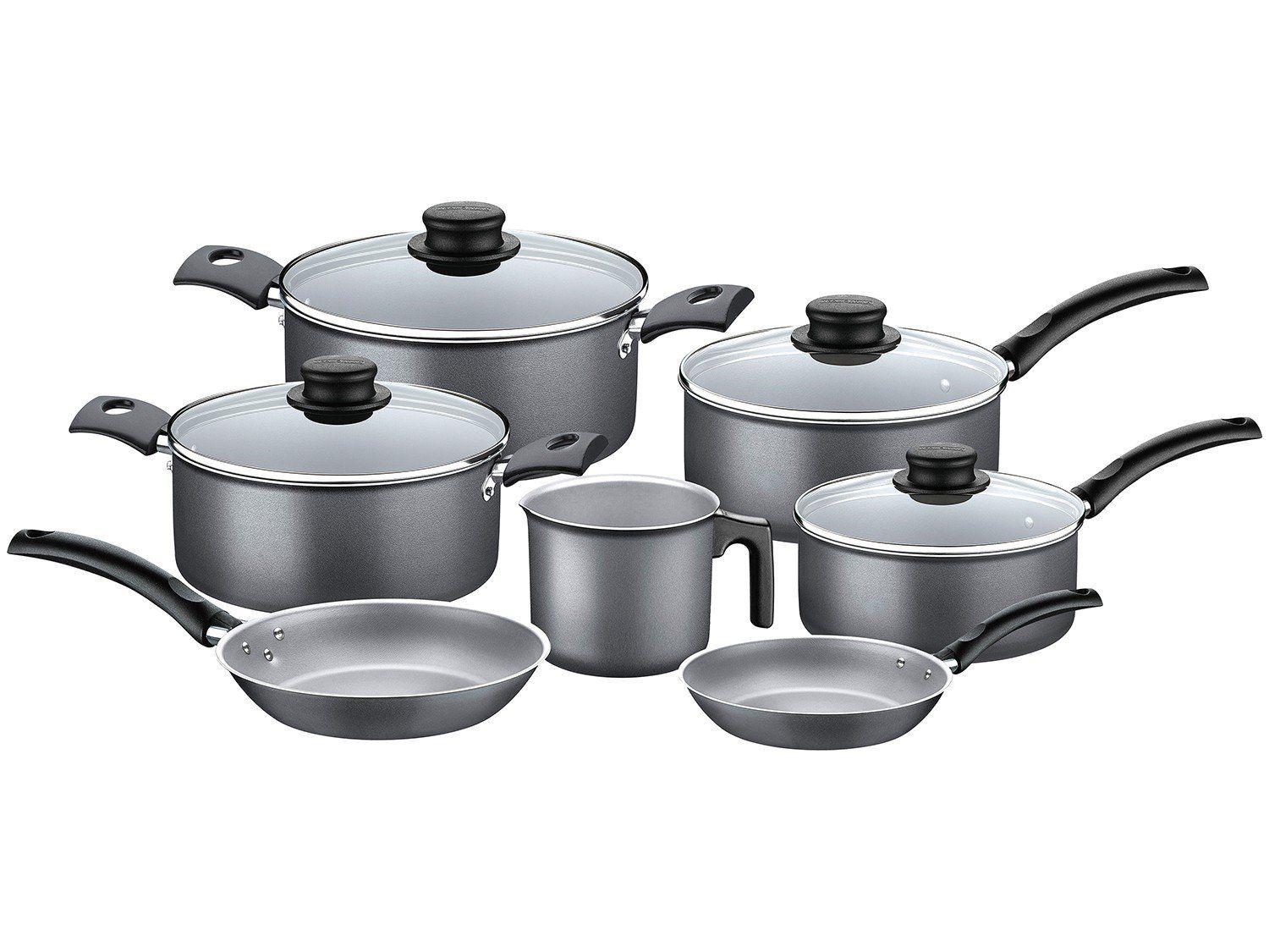 Jogo de Panelas Tramontina Antiaderente de Alumínio Cinza 7 Peças Turim