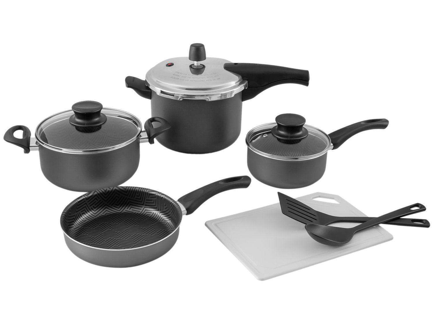 Jogo de Panelas Tramontina Antiaderente de Alumínio Grafite 7 Peças Paris