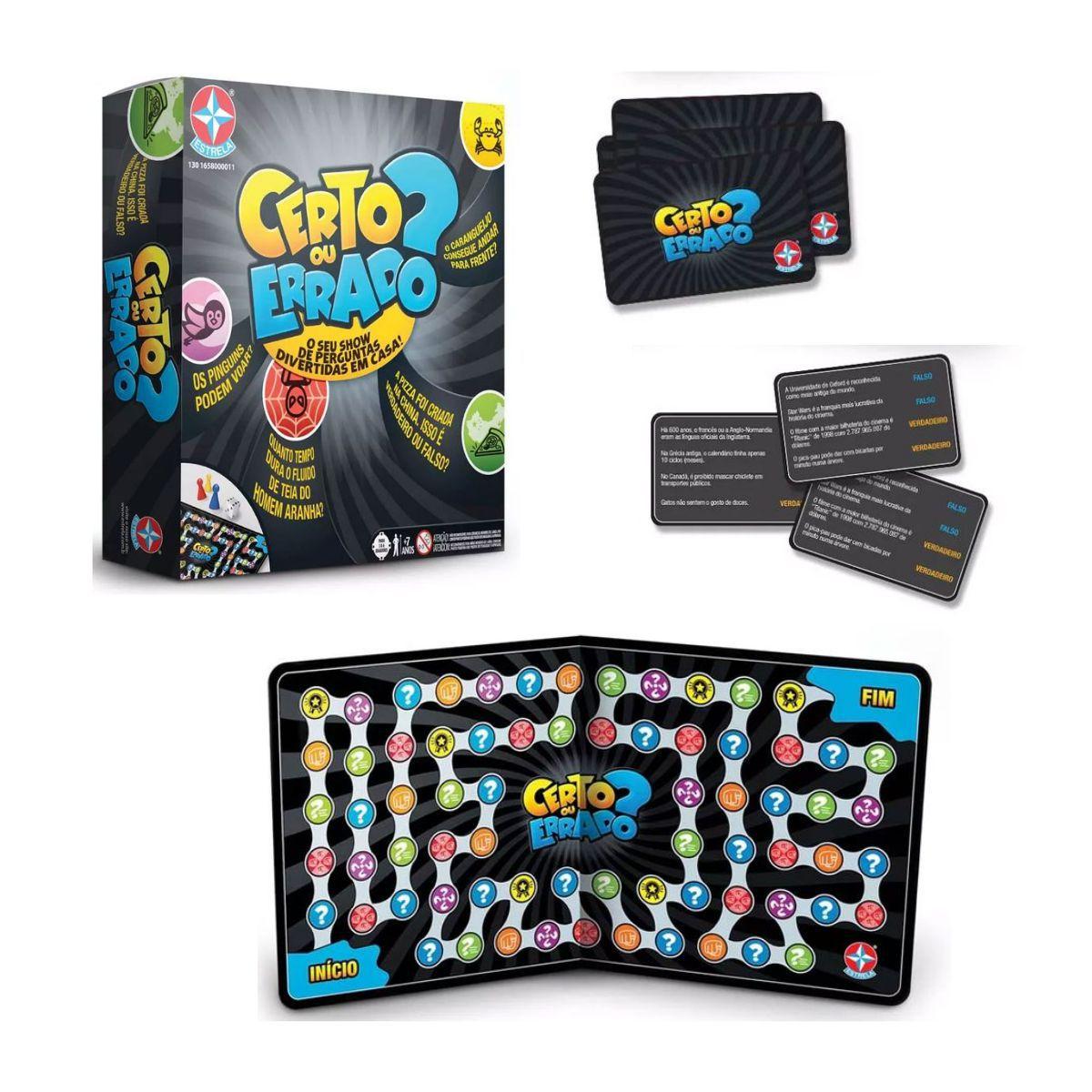 Jogo De Perguntas E Respostas Certo Ou Errado Quiz Infantil Estrela Outros Jogos Magazine Luiza