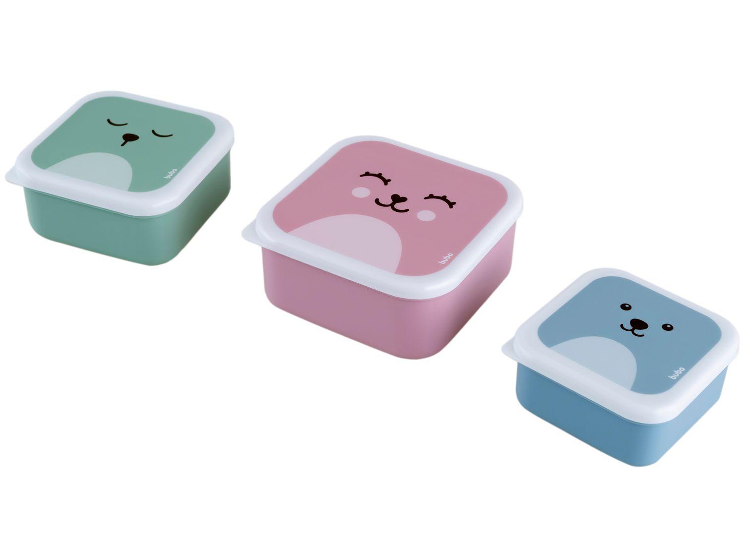 Jogo de Potes Buba com Tampa Quadrado Gumy 3 Peças