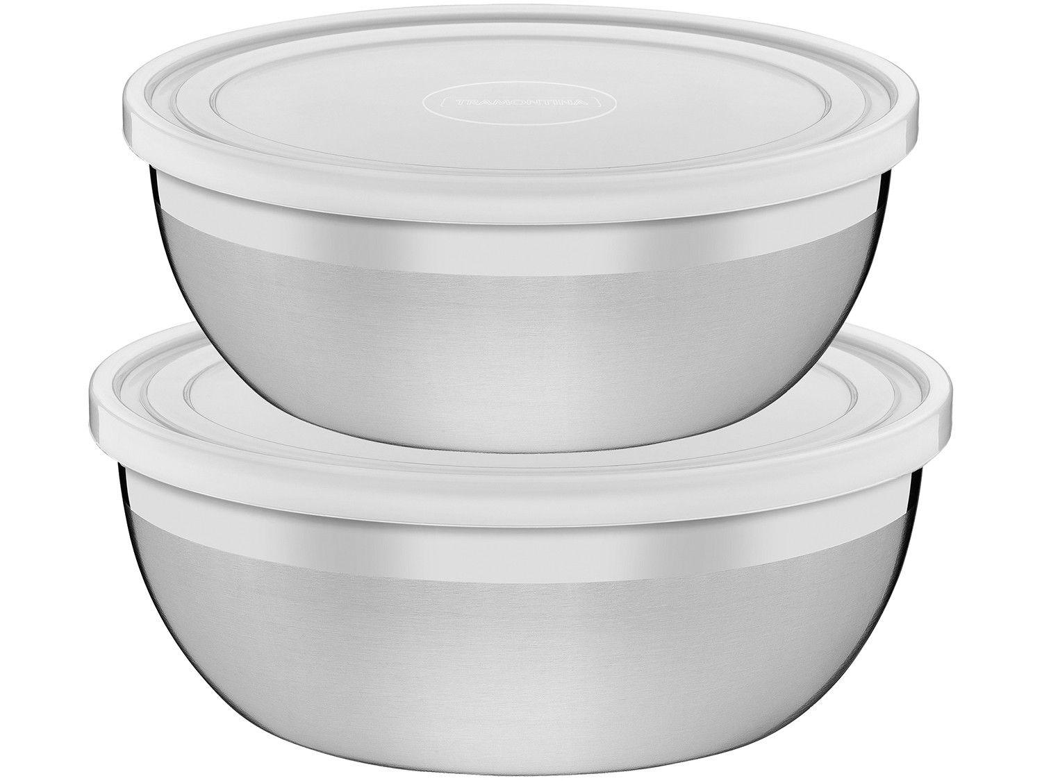 Jogo de Potes de Inox Tramontina com Tampa