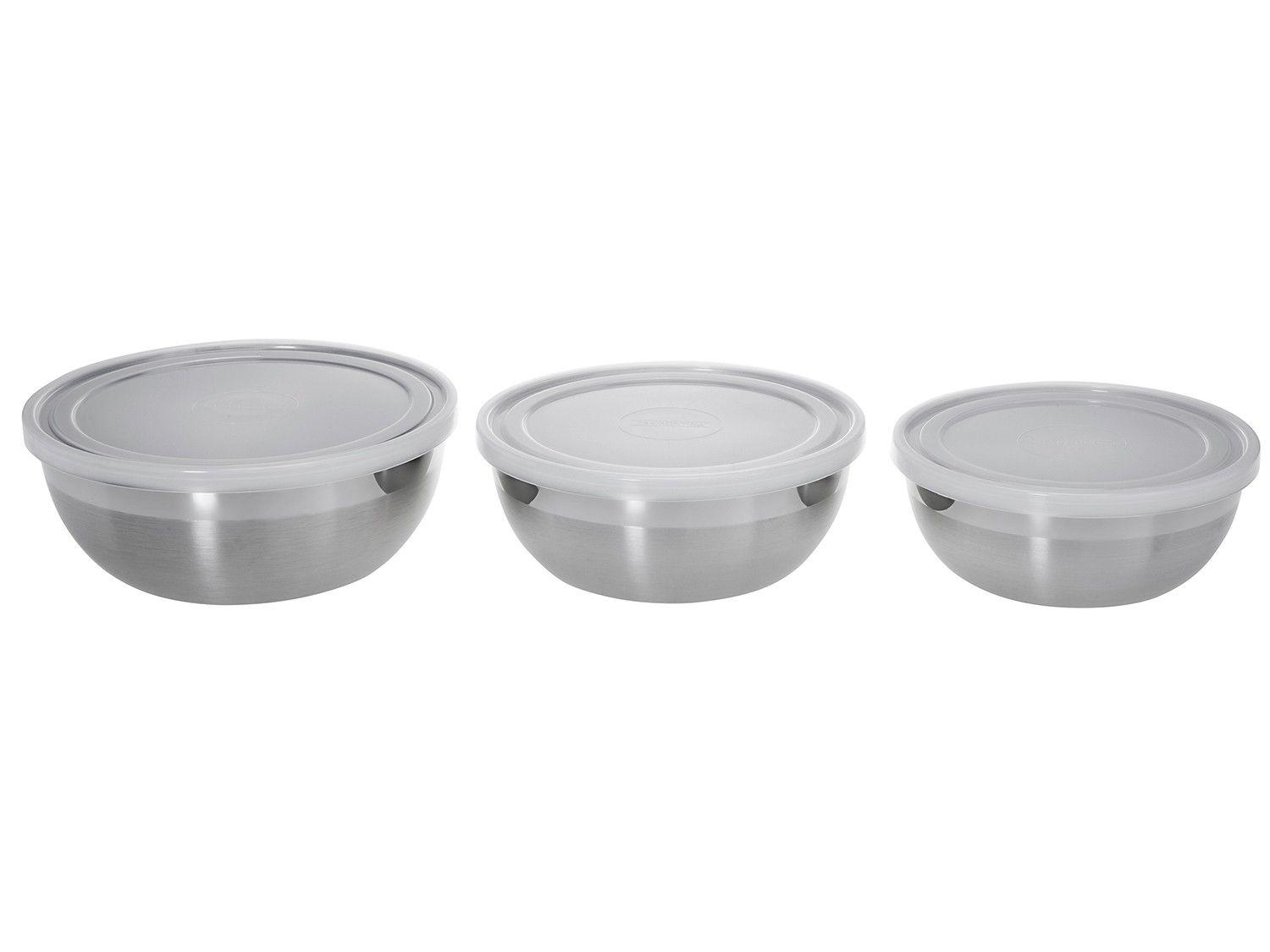Jogo de Potes de Inox Tramontina com Tampa Redondo Freezinox 3 Peças