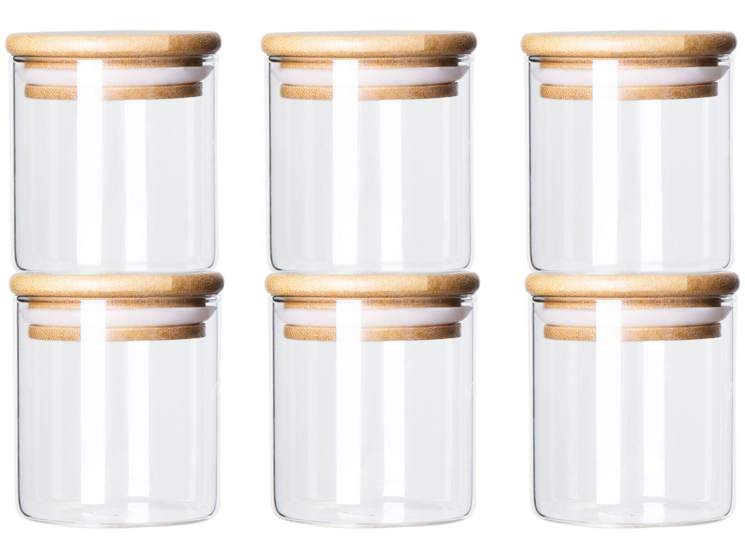 Jogo de Potes de Vidro Brinox Redondo 180ml Ekko Lock & Stock 6 Peças