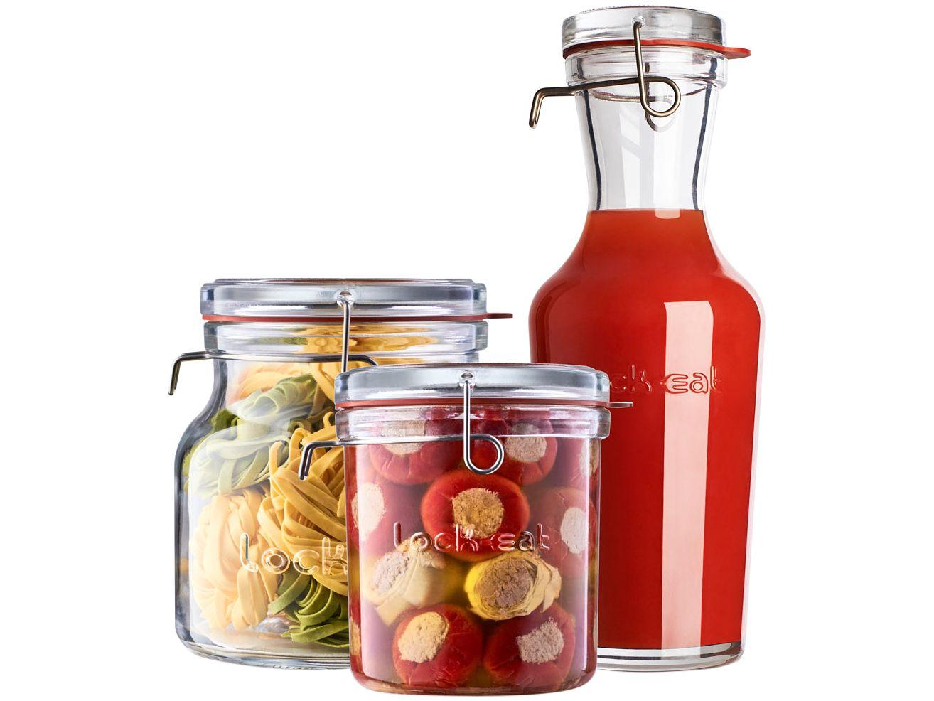 Jogo de Potes de Vidro Luigi Bormioli com Tampa