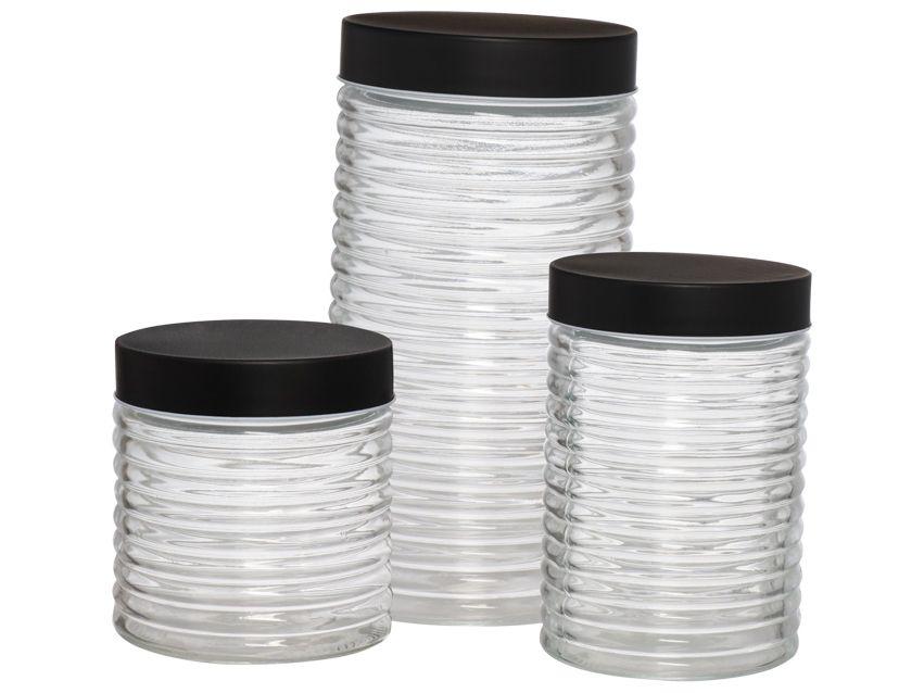 Jogo de Potes Hauskraft com Tampa Redondo Fontana 3 Peças