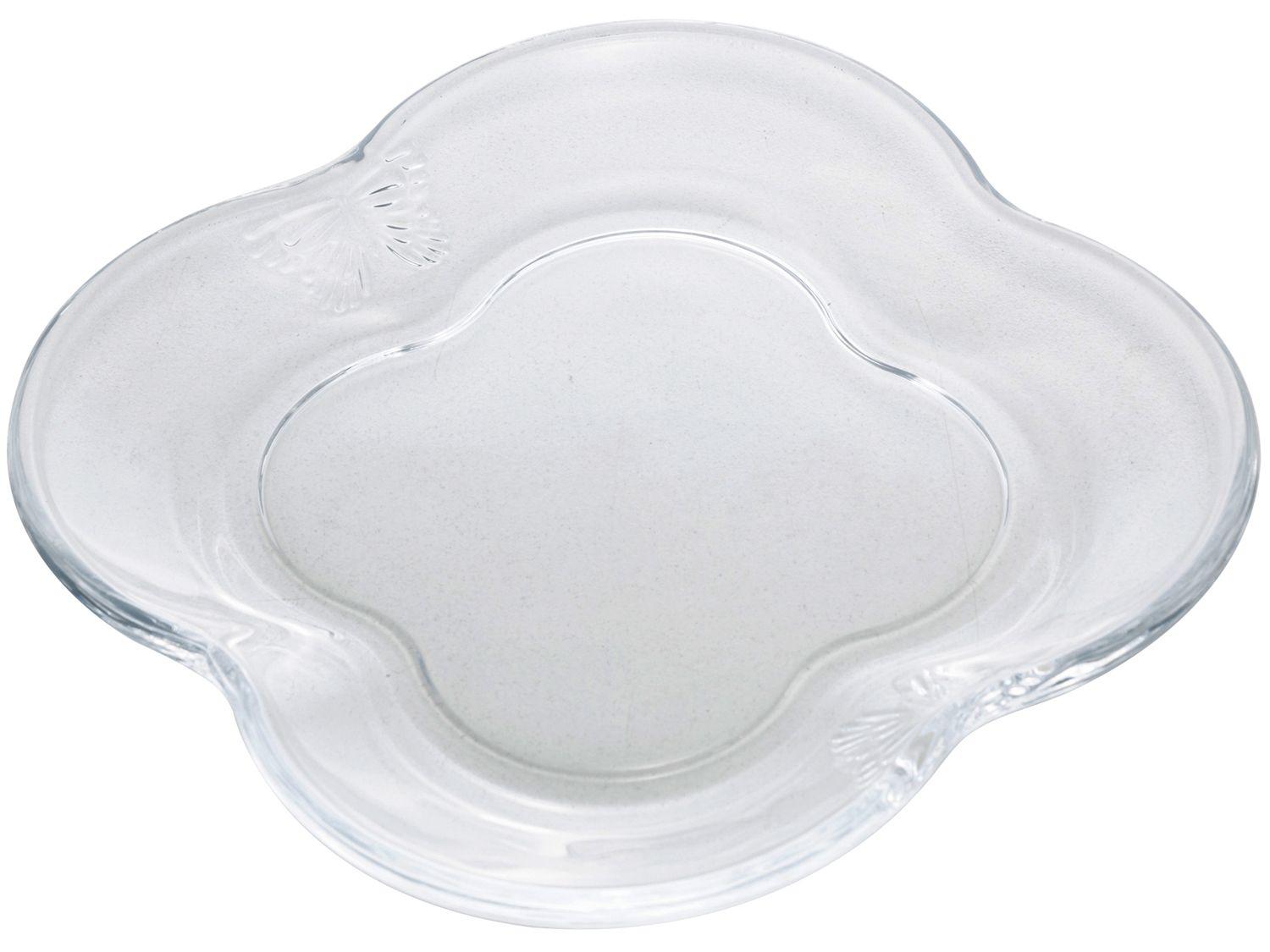 Jogo de Pratos de Vidro Quadrado Raso Transparente de Sobremesa Wolff Butterfly 4 peças