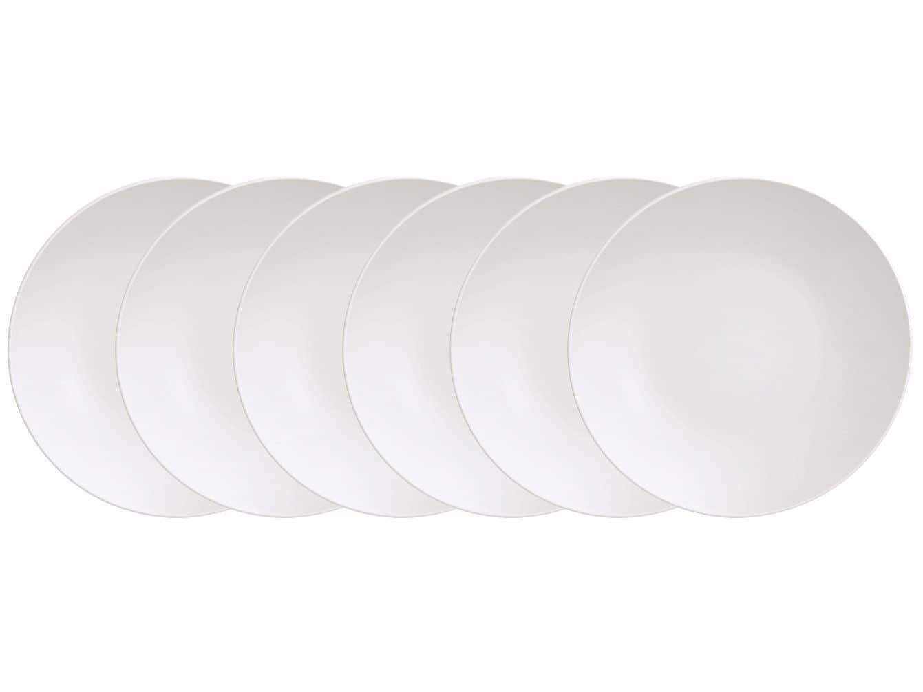 Jogo de Pratos Redondo de Porcelana Branco