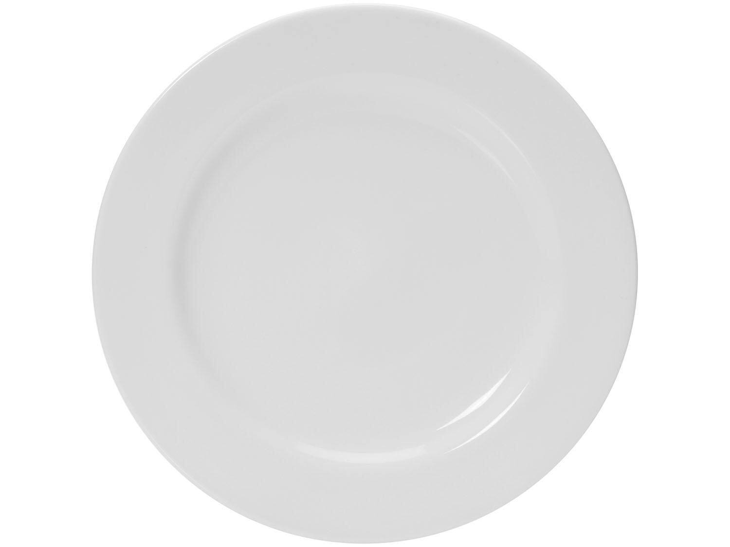 Jogo de Pratos Redondo de Porcelana Branco Raso - Raso de Sobremesa ...