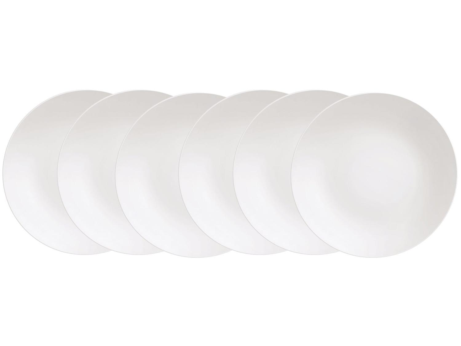 Jogo de Pratos Redondo de Porcelana Branco Raso