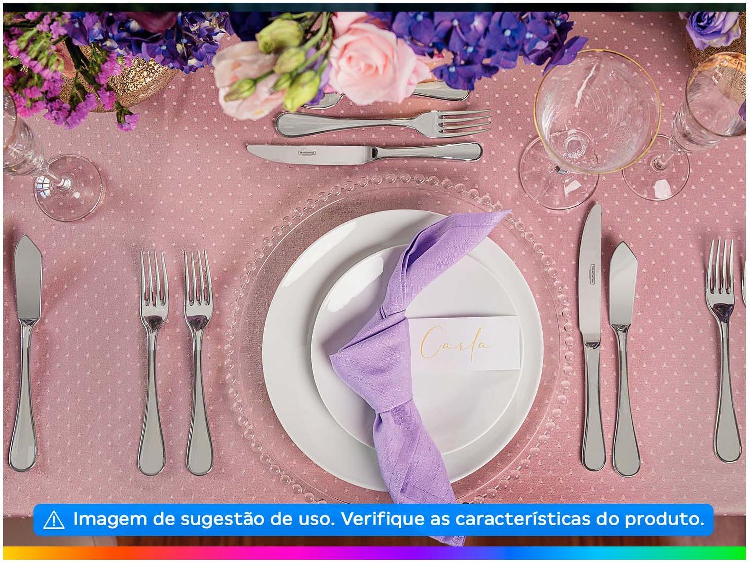 Jogo de Pratos Redondo de Porcelana Branco