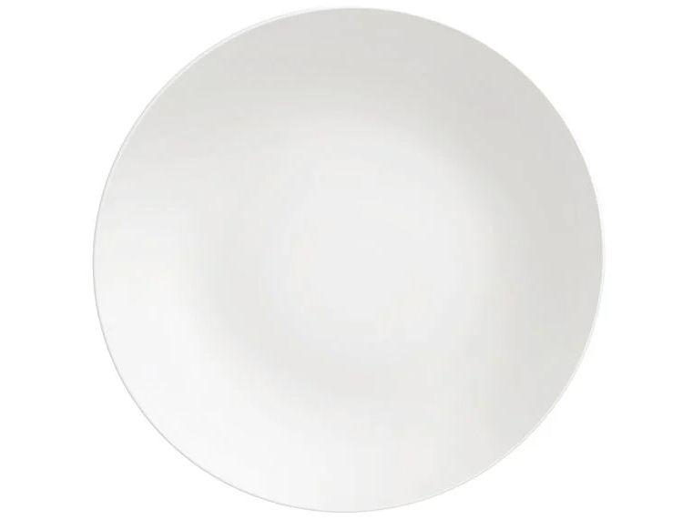 Jogo de Pratos Redondo de Porcelana Branco