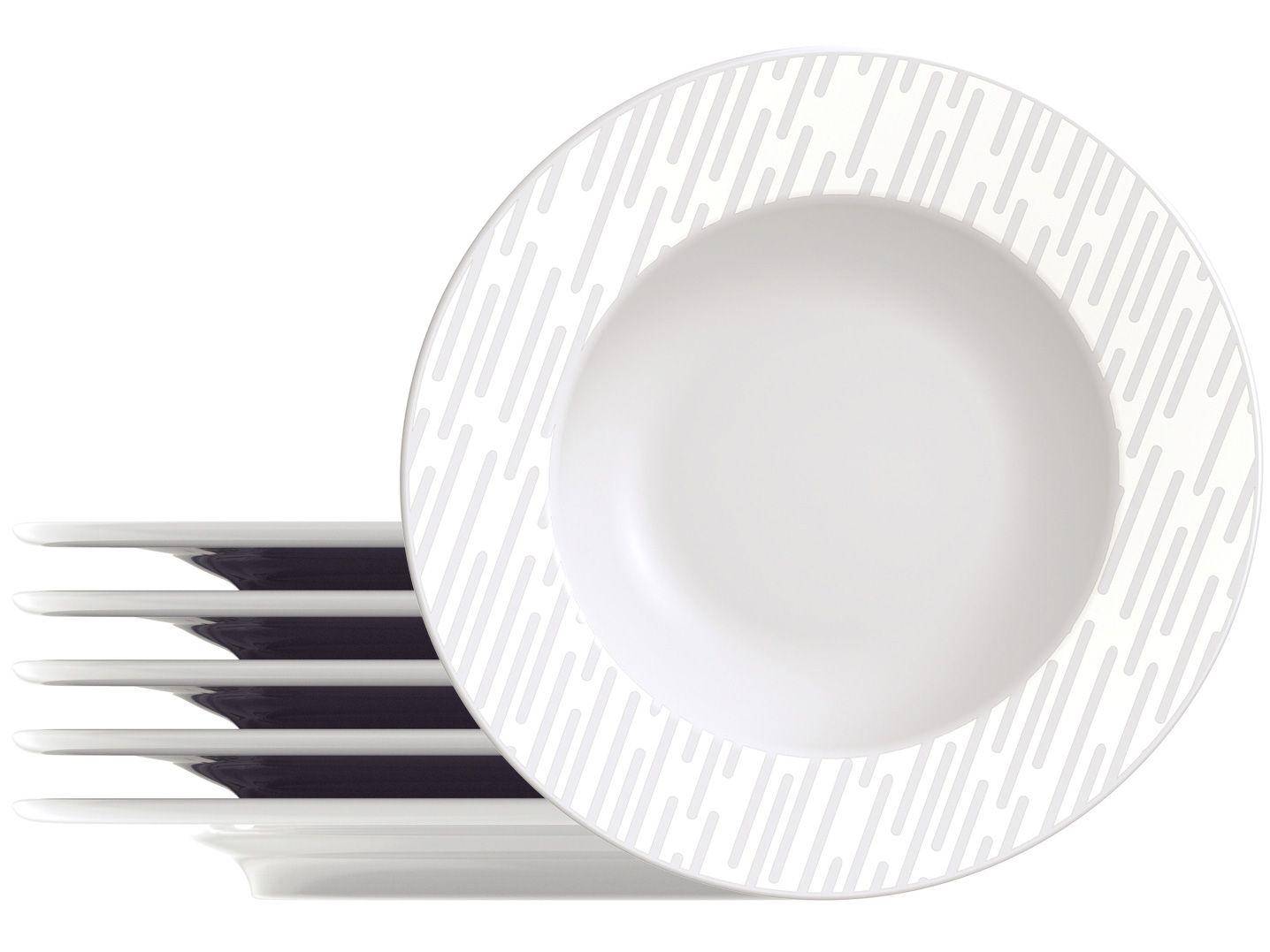 Jogo de Pratos Redondo de Porcelana Branco