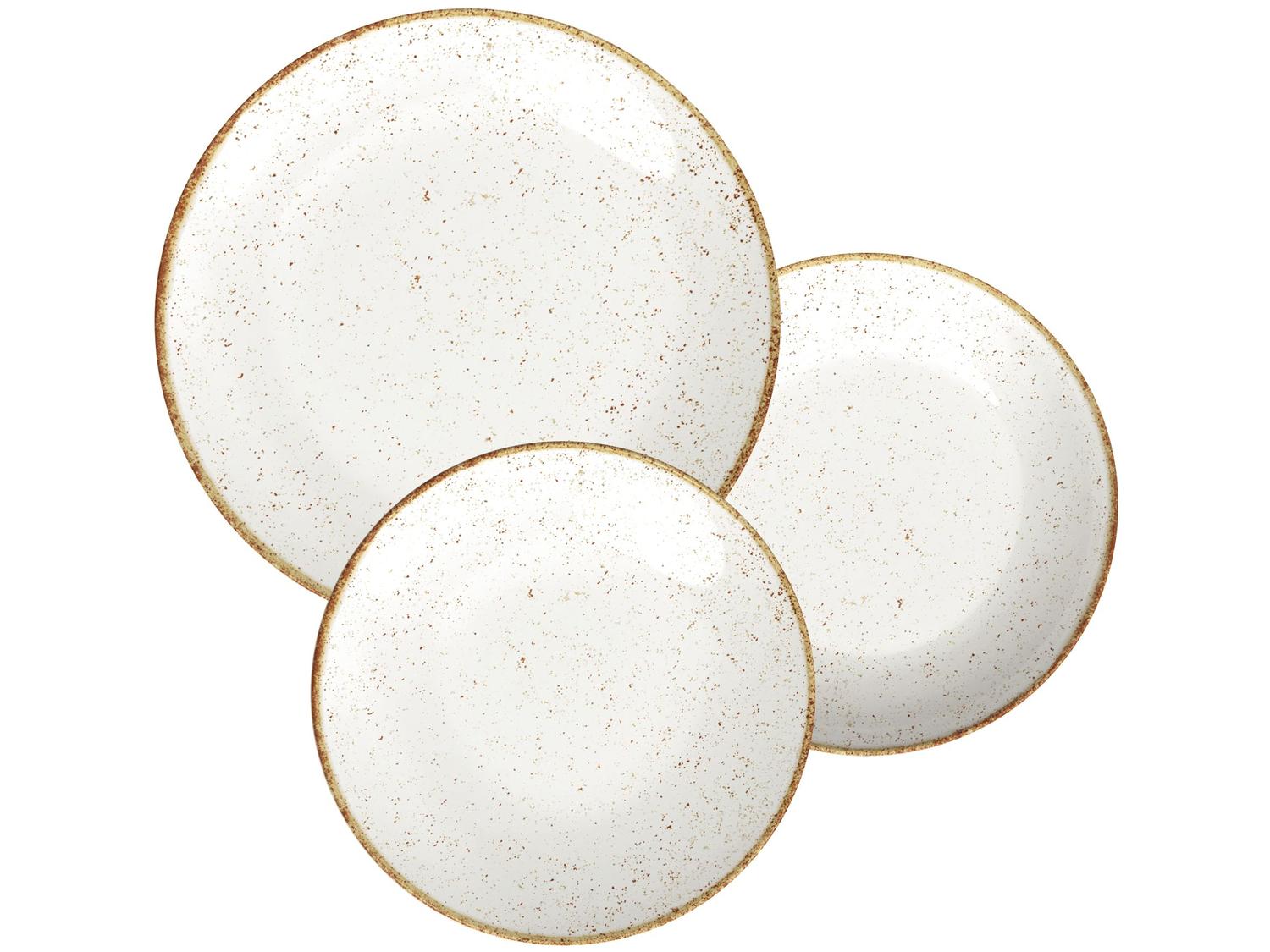 Jogo de Pratos Redondo de Porcelana Marrom