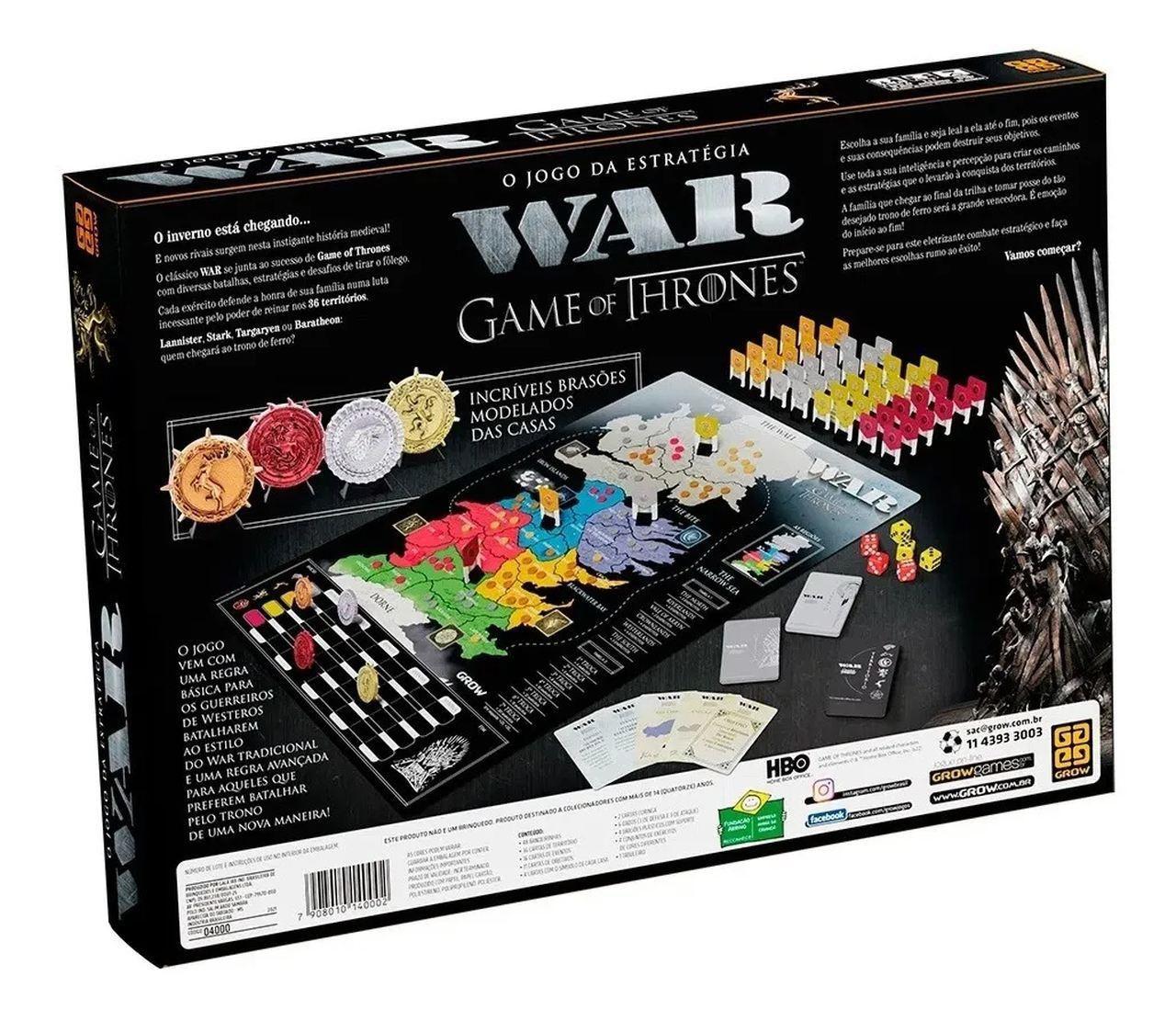 Jogo De Tabuleiro Com Estratégia War Game Of Thrones - Grow ...