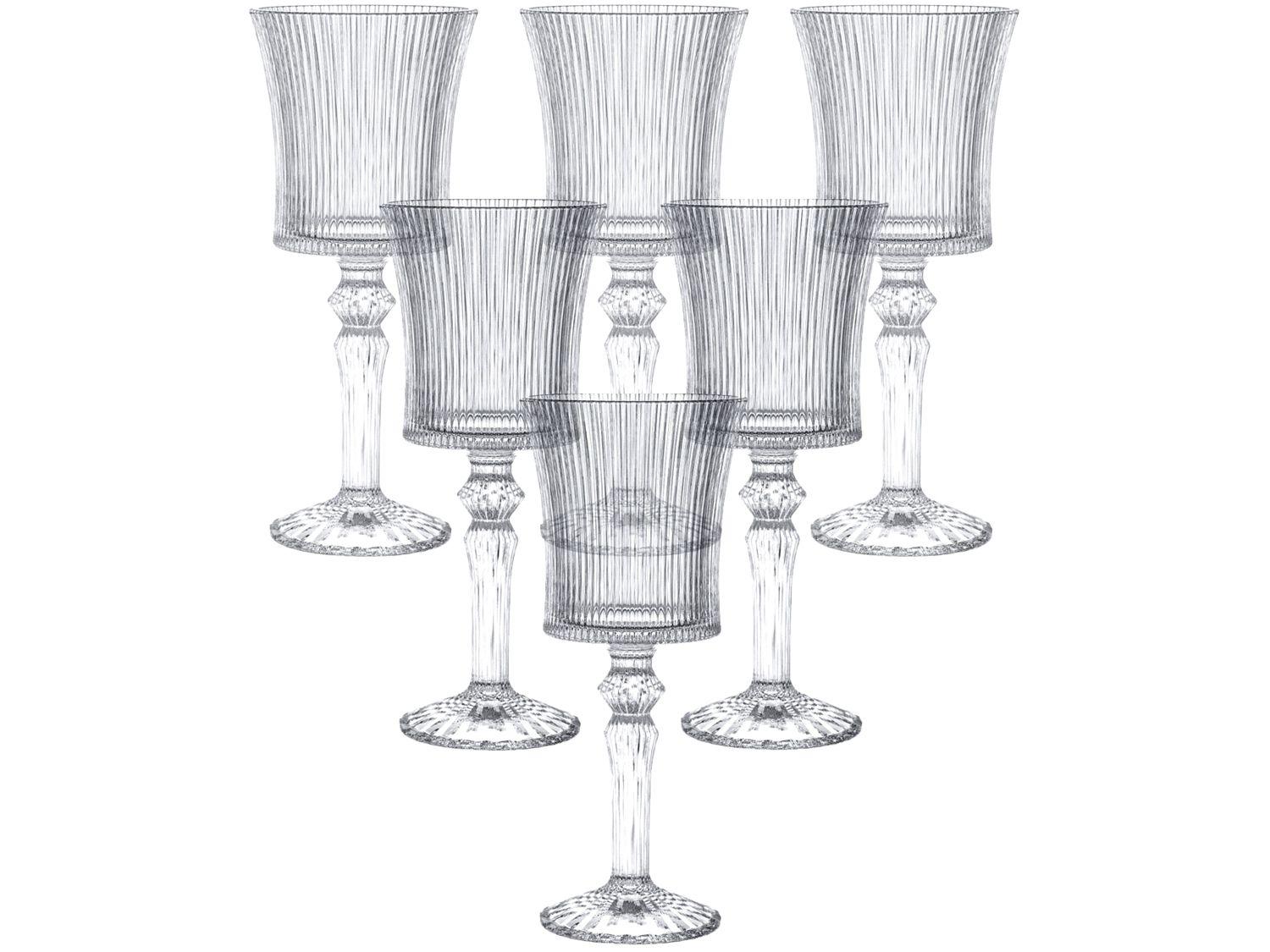 Jogo de Taças de Vidro para Água e vinho Transparente 260ml 6 Peças Hauskraft Graffiato