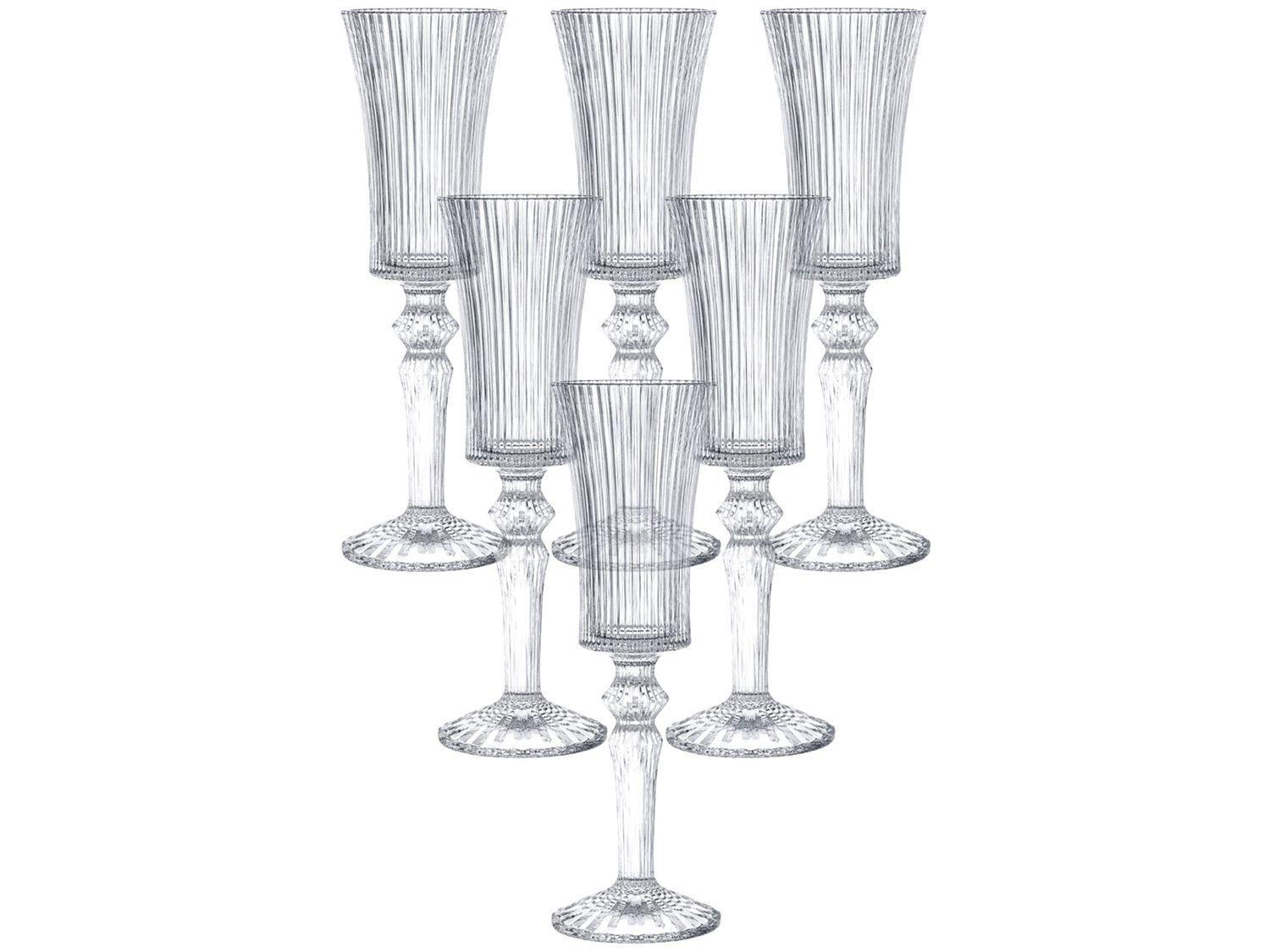 Jogo de Taças de Vidro para Champanhe Transparente 150ml 6 Peças Hauskraft Graffiato