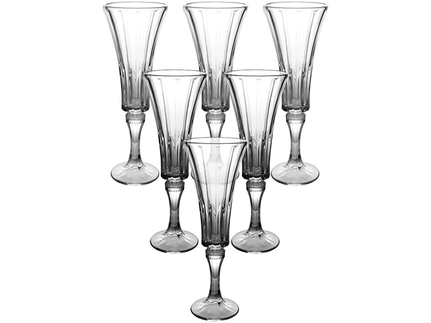 Jogo de Taças de Vidro para Champanhe Transparente 164ml 6 Peças Hauskraft Jennie