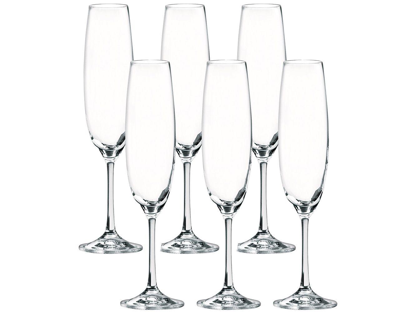 Jogo de Taças para Champanhe Cristal 250ml 6 Peças