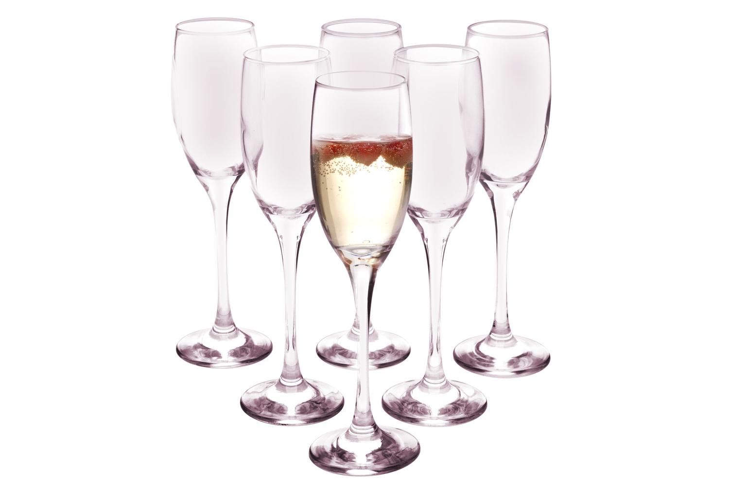 Jogo de Taças para Champanhe Vidro 190ml 6 Peças