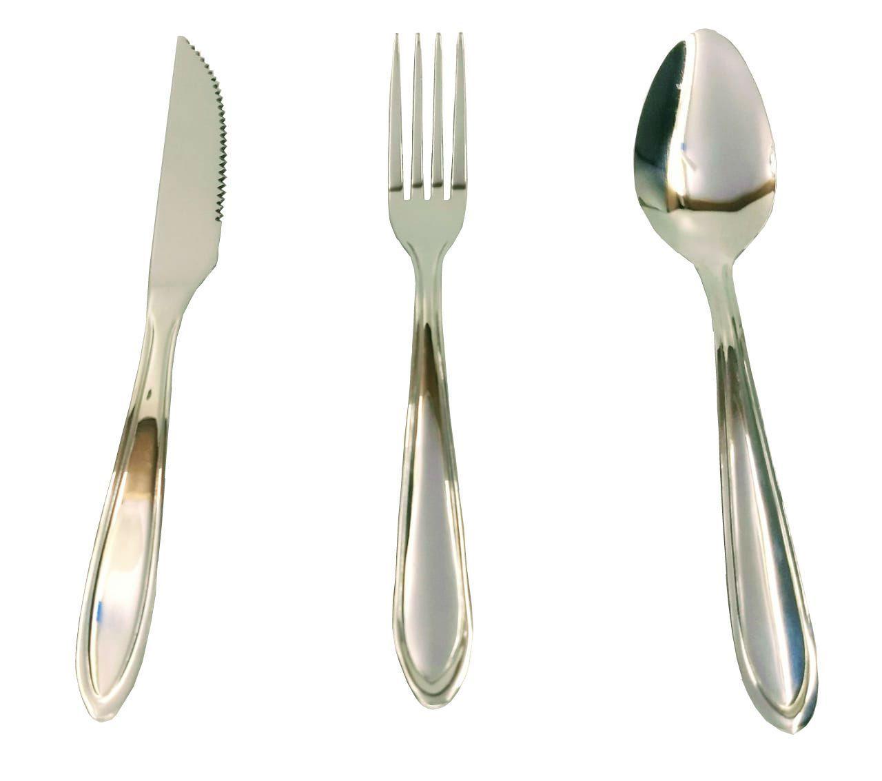 Jogo De Talher Garfo Colher E Faca Churrasco Inox - Yangzi - Faqueiros ...