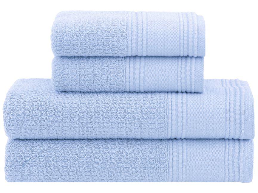 Jogo de Toalhas Buddemeyer 100% Algodão Novita Extra Soft Jacquard Felpa Azul 4 Peças
