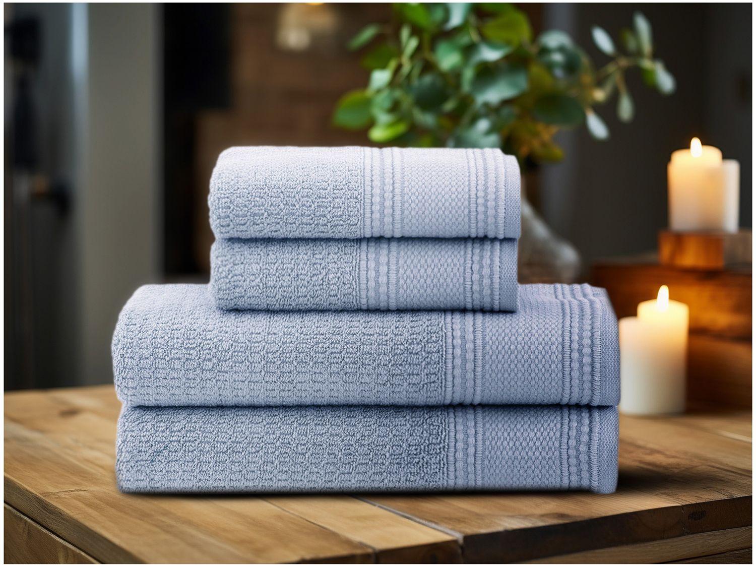 Jogo de Toalhas Buddemeyer 100% Algodão Novita Extra Soft Jacquard Felpa Azul 4 Peças