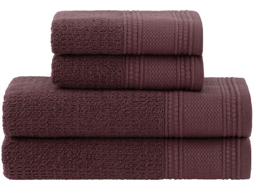 Jogo de Toalhas Buddemeyer 100% Algodão Novita Extra Soft Jacquard Felpa Marrom 4 Peças