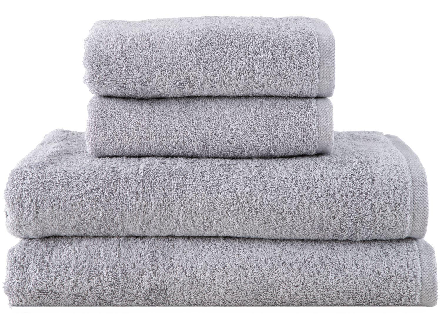 Jogo de Toalhas de Banho e Rosto Dohler 100% Algodão Florença Cinza 4 Peças
