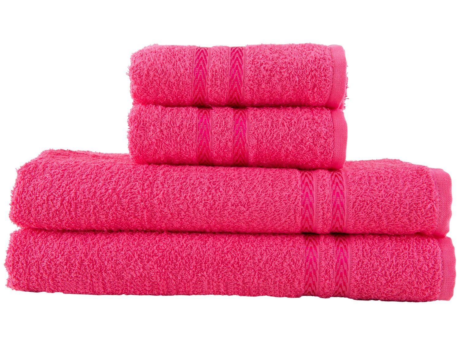 Jogo de Toalhas de Banho e Rosto Dohler 100% Algodão Paris Pink 4 Peças