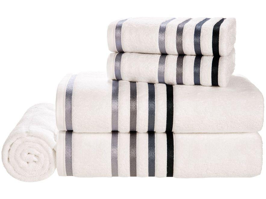 Jogo de Toalhas de Banho Karsten 100% Algodão Empire Branco 5 Peças