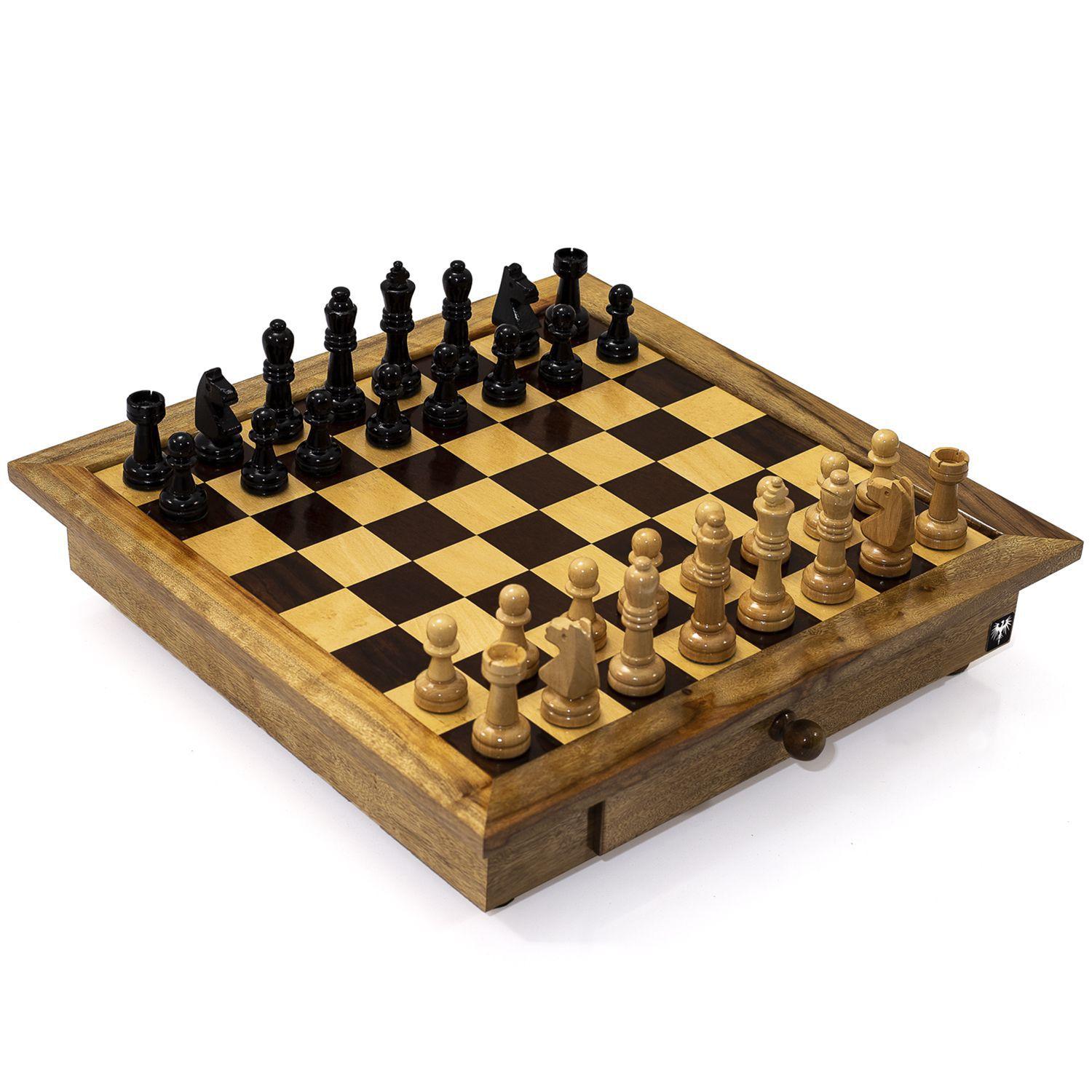 lifcasual Conjunto de tabuleiro de xadrez de madeira Jogo de