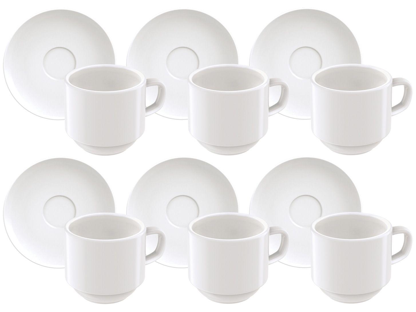 Jogo de Xícaras de Café de Porcelana 100ml 