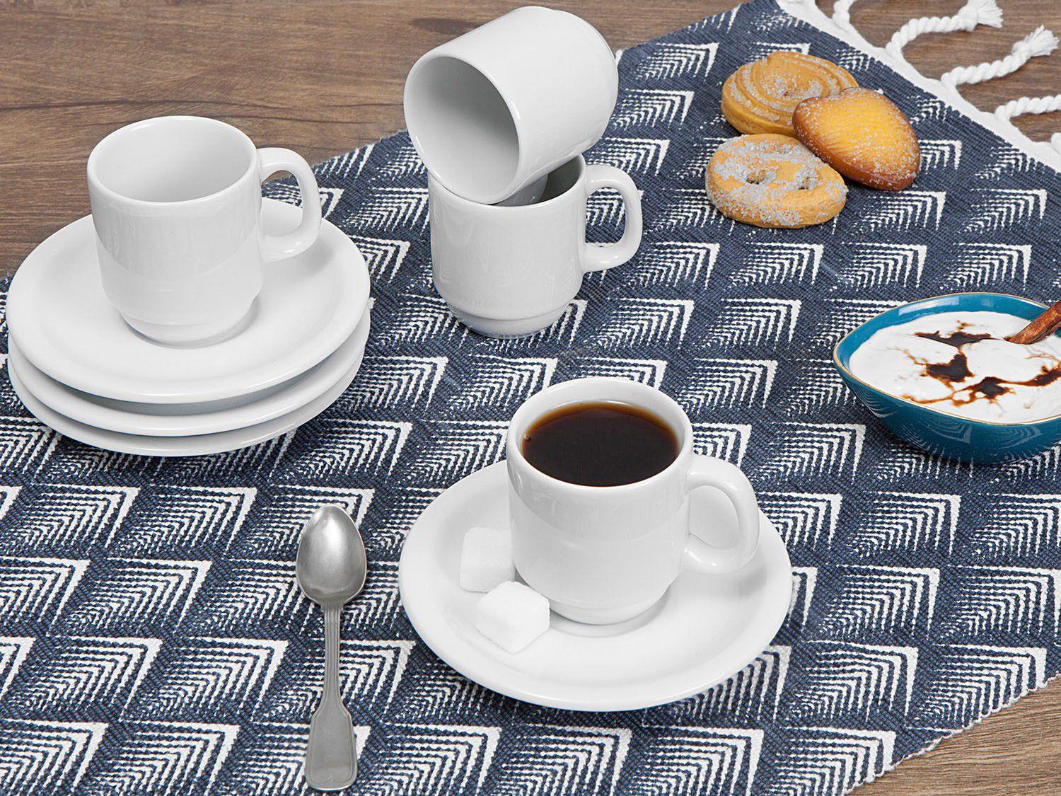 Jogo de Xícaras de Café Porcelana 4 Peças Schmidt Basic