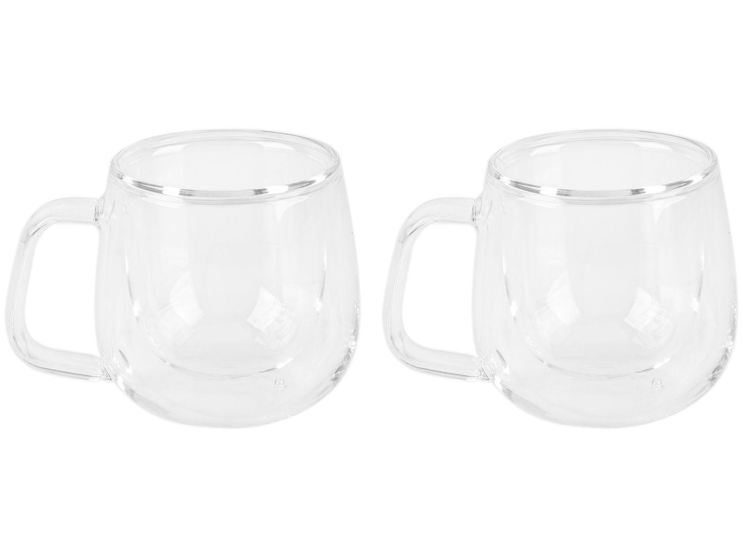 Jogo de Xícaras de Chá e Capuccino 200ml Tramontina Vidro Duplo 64760450 2 Peças