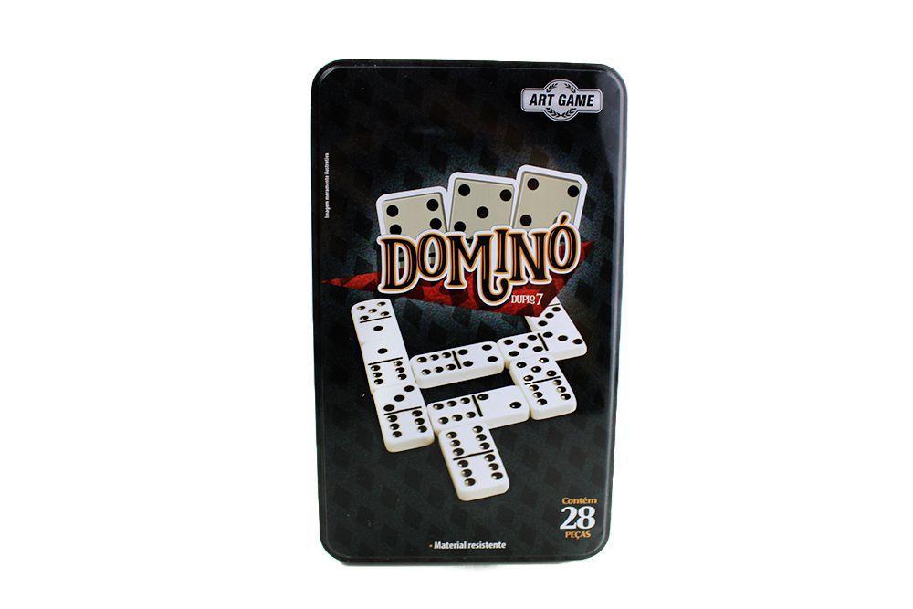 Jogo De Domino Com Estojo Em Lata 28 Peças Diversão Garantida