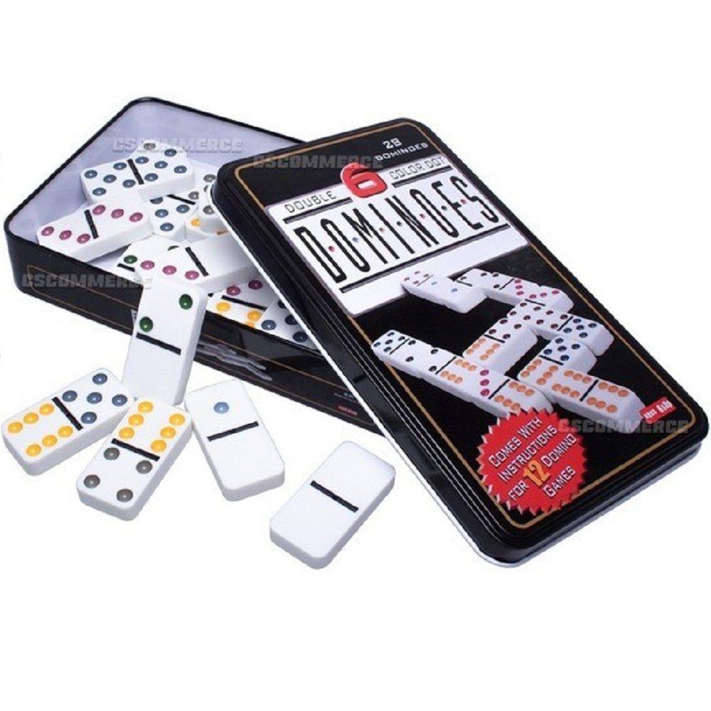 Jogo Domino na Lata Colorido com 28 peças