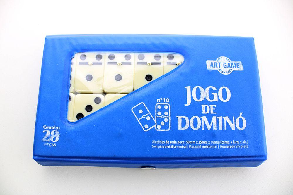 Jogo Domino de Osso Profissional Infantil Com Estojo 28 Peças