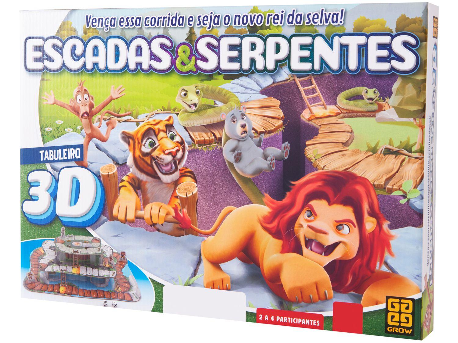 Jogo Escadas & Serpentes Tabuleiro Grow