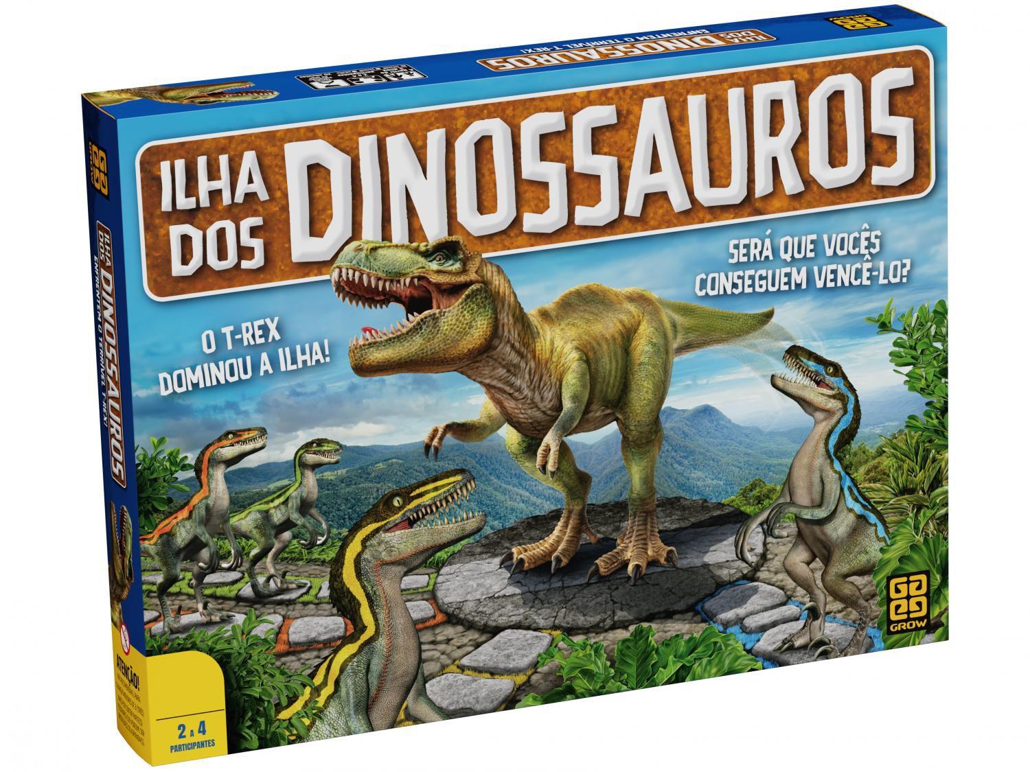Jogo de Tabuleiro Ilha dos Dinossauros