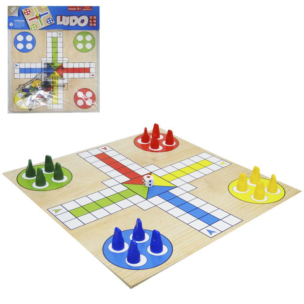 Brinquedo Jogo ludo com 16 peões e 1 dado - NostalShop