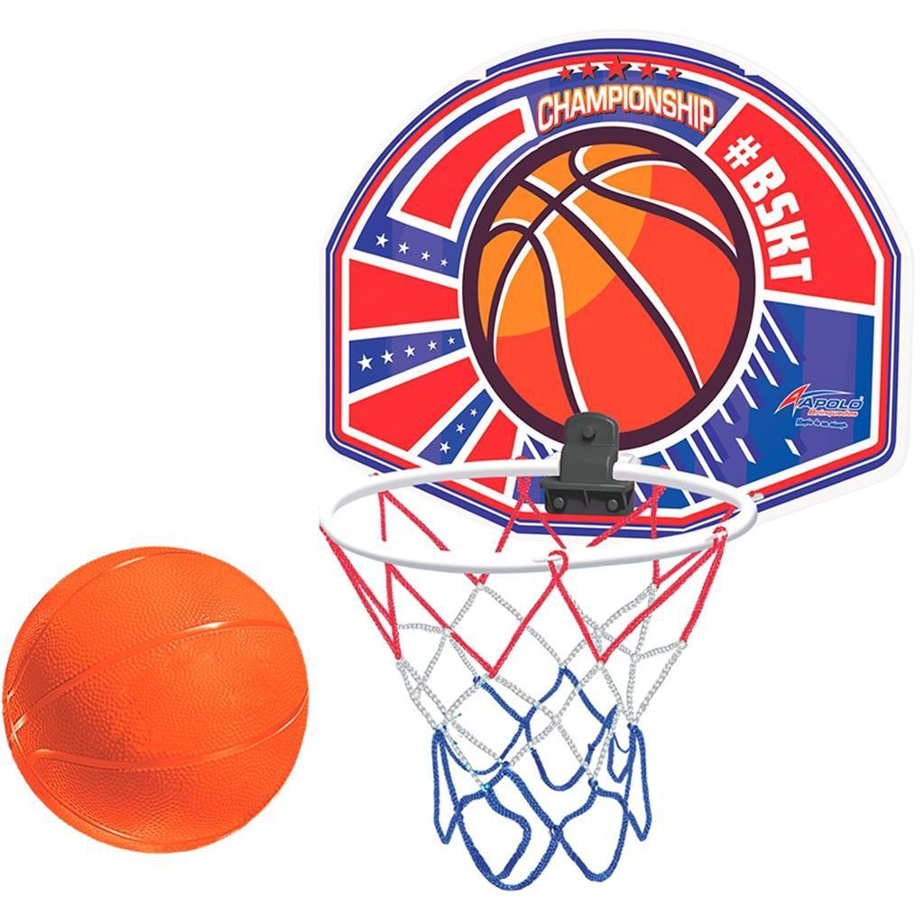 Kit Tabela Aro Rede Basquete + Bola Oficial 7 + Mini Bola 5