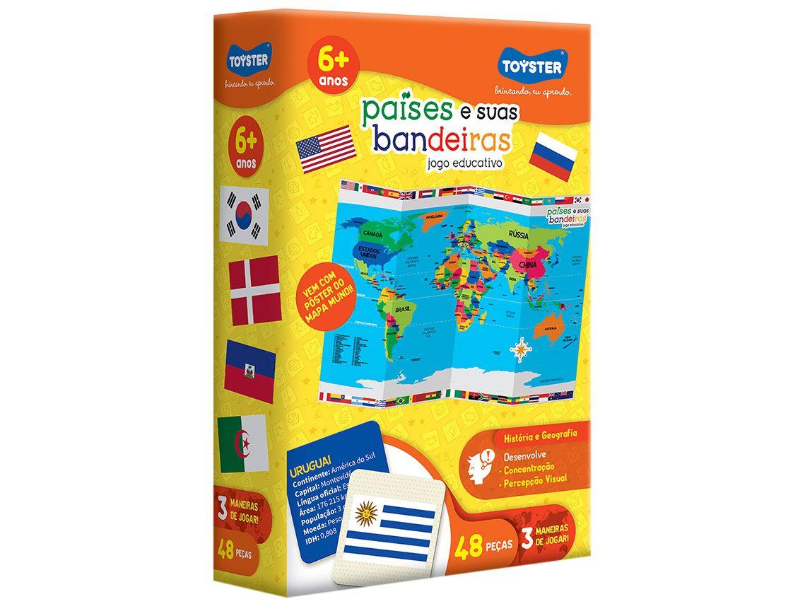 Jogo Países e suas Bandeiras Tabuleiro 