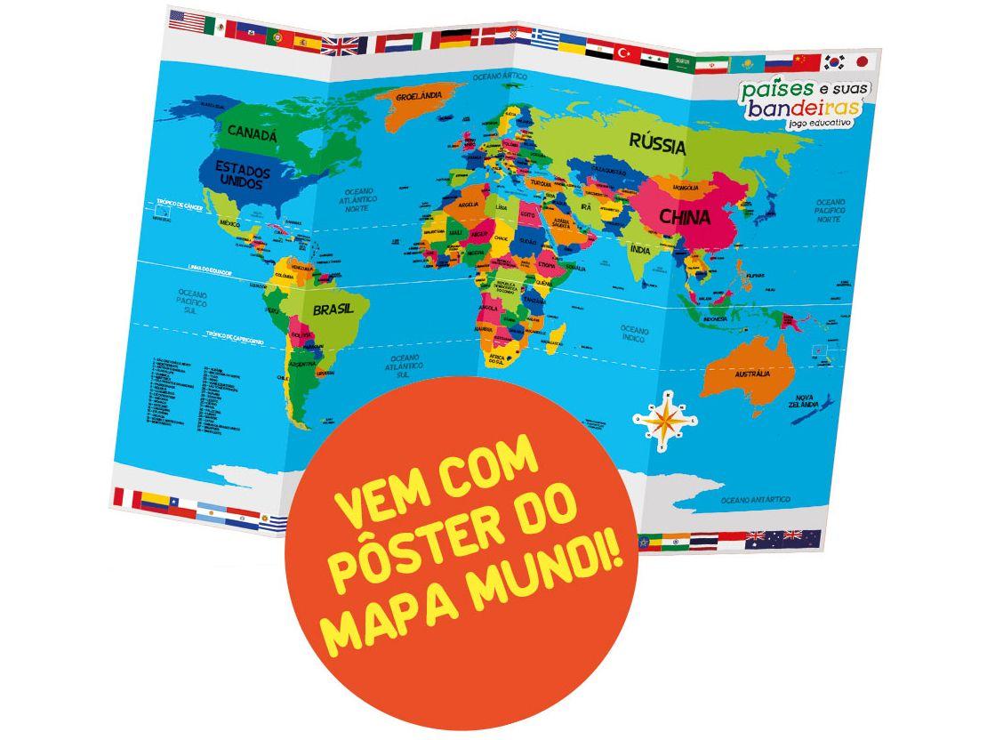 Jogo Países e suas Bandeiras Tabuleiro 
