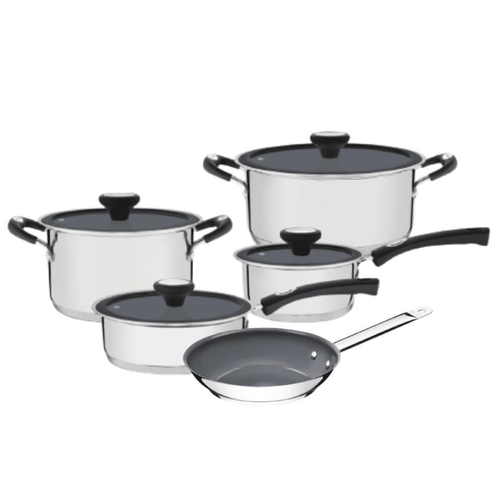Jogo Panela Tramontina Fundo Triplo Inox Indução Antiaderente 5pc Solar ...